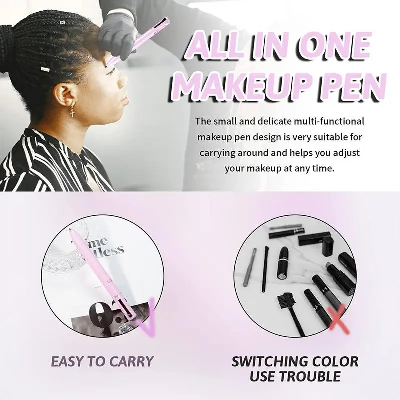 4 In 1 Makeup Pen Waterproof Cosmetic Pencil 4 Color Multi-function Makeup Beauty Pen For Eyeliner Brow Lip Liner Highlighter