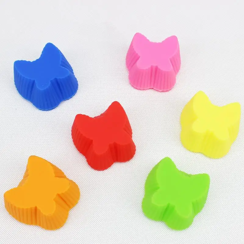 12pcs/lot Butterfly Shape Silicone Muffin Cupcake Mould Case Bakeware Maker Mold Tray Baking Cup Liner Baking Molds   D719