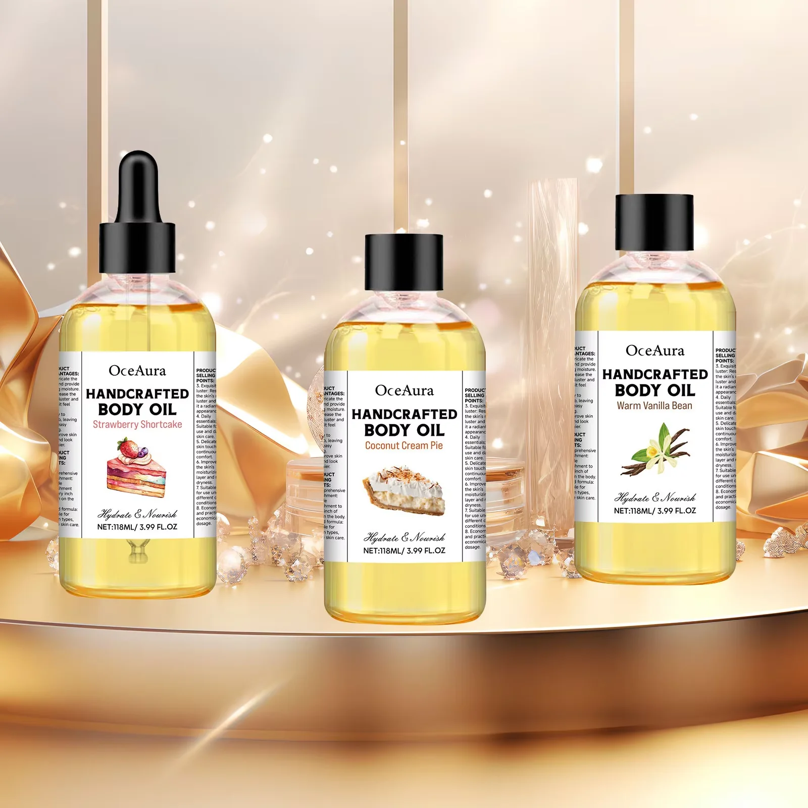 

Three Flavors Fragrance Body Oil Nourishes Soft Smooth And Hydrating Skin Care Massage Oil For Whole Body Skin Provide Moisture