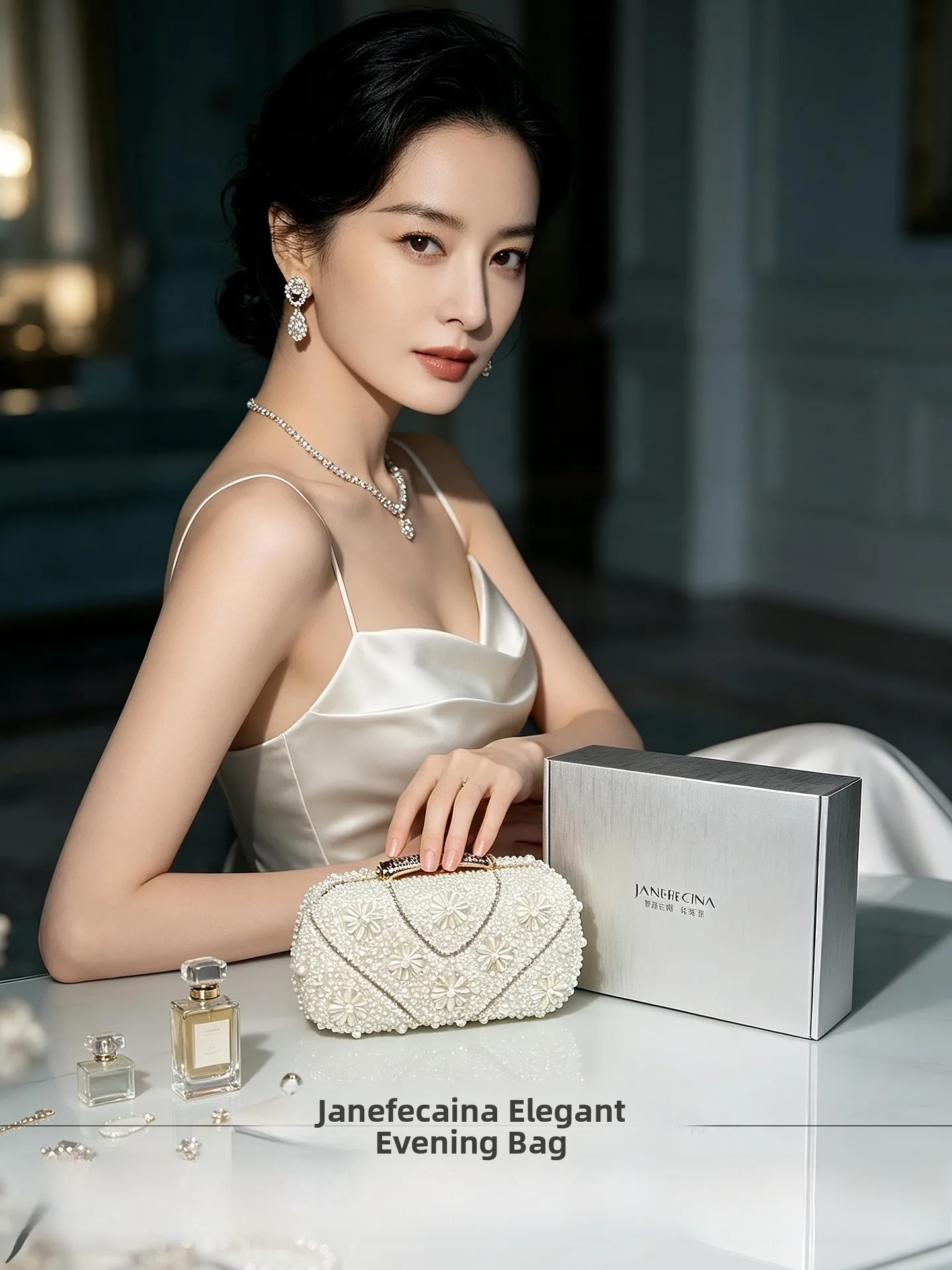 Elegant Pearl Clutch Bag for Evening Dress Matching Lady's Handbag Fashionable Personality Hand-held Bag Banquet Handbag