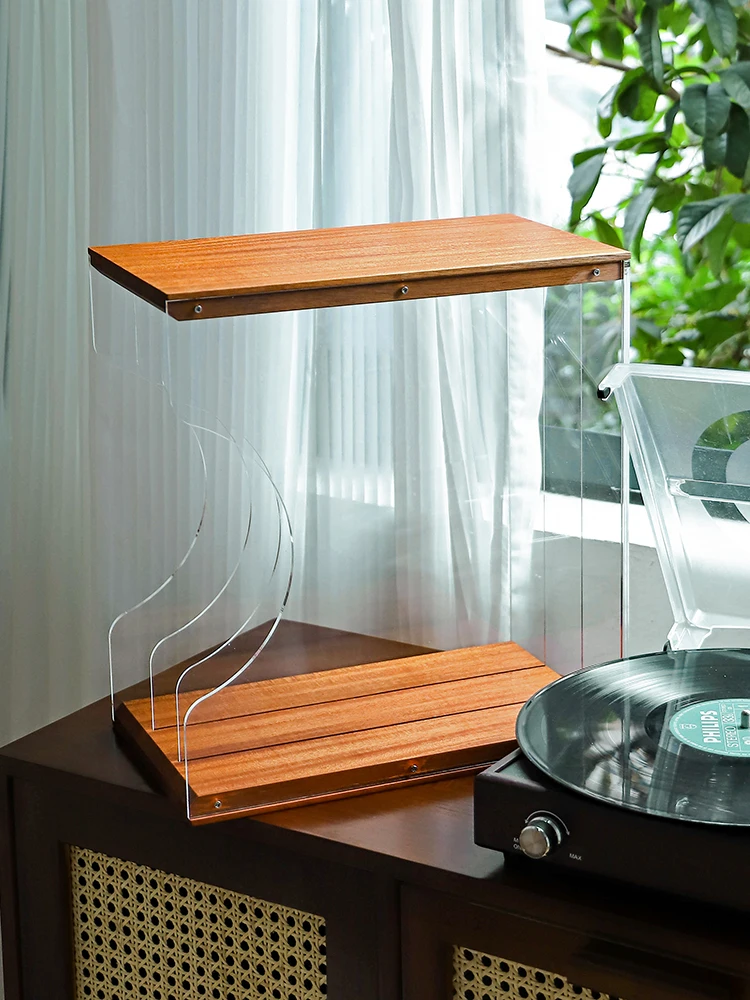 Sólida madeira acrílica 12 polegadas cremalheira do armazenamento do registro do vinil