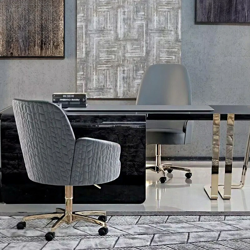 مكتب طلاء من الخشب الصلب الفاخر، طاولة مكتب فيلا فاخرة على شكل خاص #4