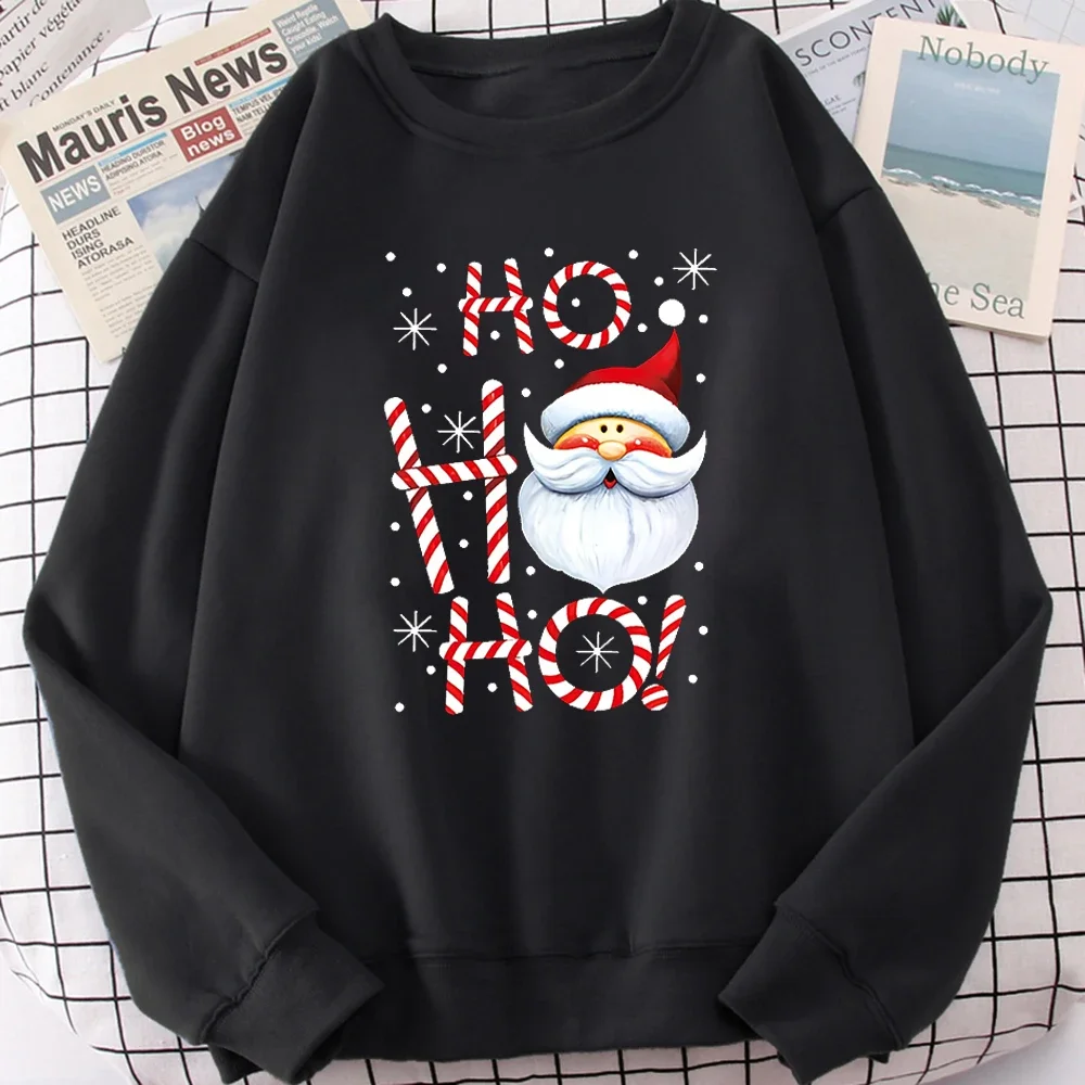 Cute Santa Claus pattern sweatshirt women\'s fall fashion casual top crew neck sweatshirt High street fashion women\'s wear