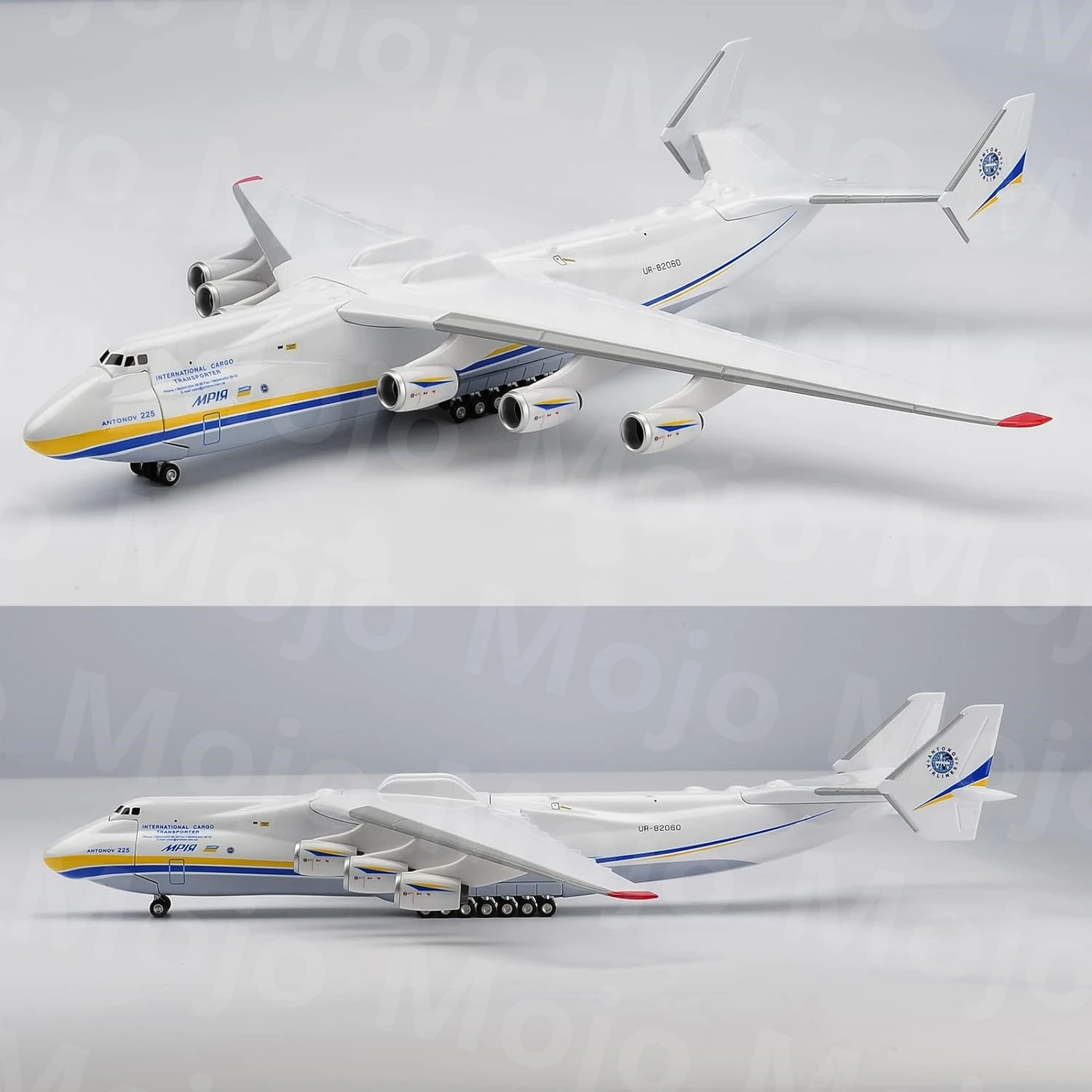 1:200 Scale 42cm AN225 Aircraft Model, Largest Transport Aircraft Openable Cabin, Die-cast Resin Aircraft Model Suitable for Gif