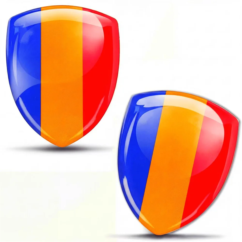 3D Domed Silicone Stickers Decals Car Motorcycle Helmet Mobile Phone, Tablet, Suitcase Sticker National Romania Flag