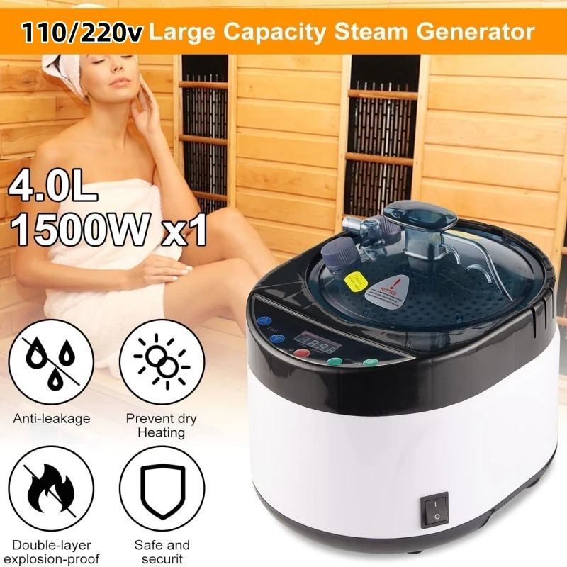 Large Size Sauna Room Household Steam Room Beneficial Skin 1600W 4.0L Generator Slimming Bath SPA Health for Home with Chair