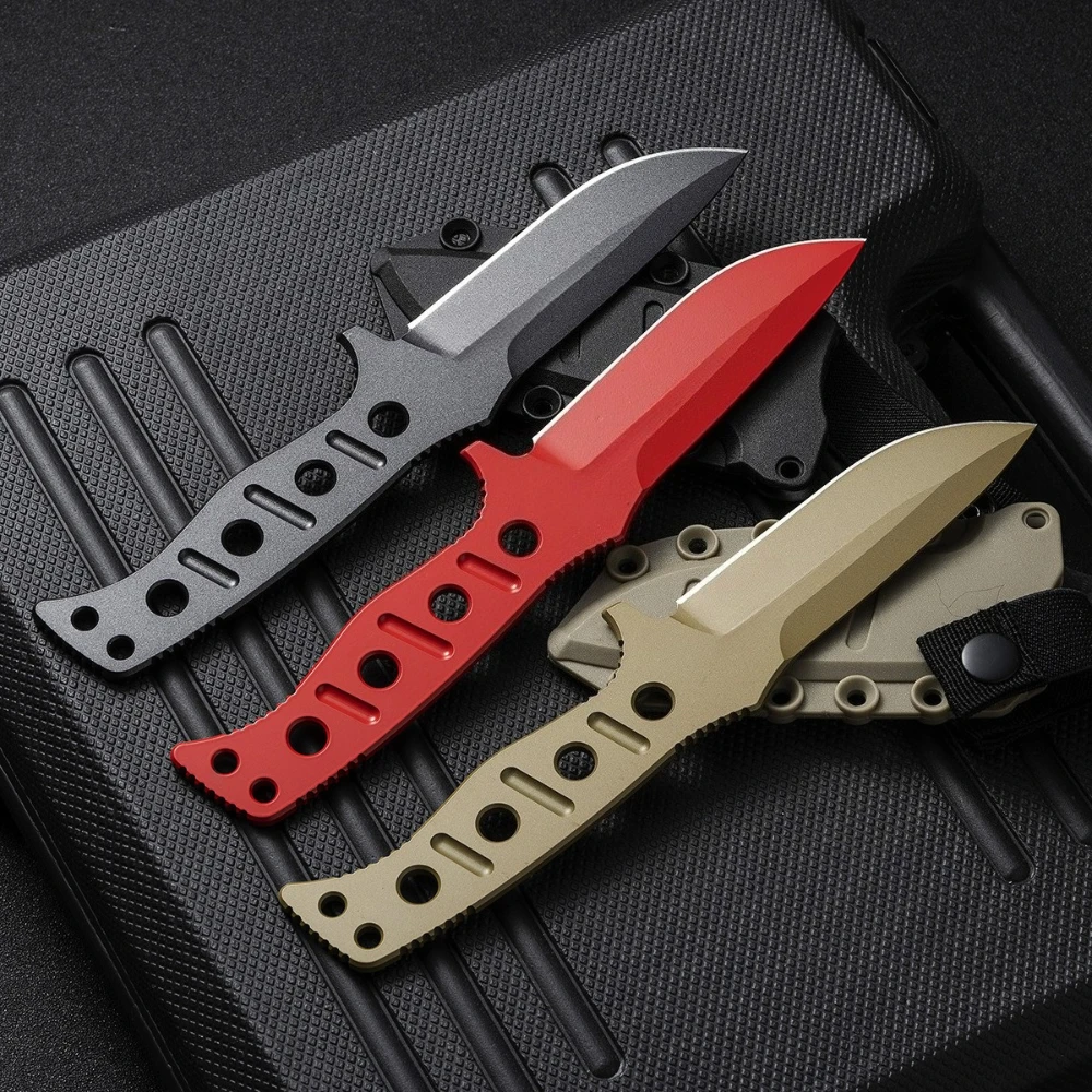 2025 سكاكين ثابتة محمولة جديدة 9Cr18Mov شفرة أدوات المائدة المطبخ المفيدة مع غمد K للطبخ في الهواء الطلق الصيد أداة تخييم