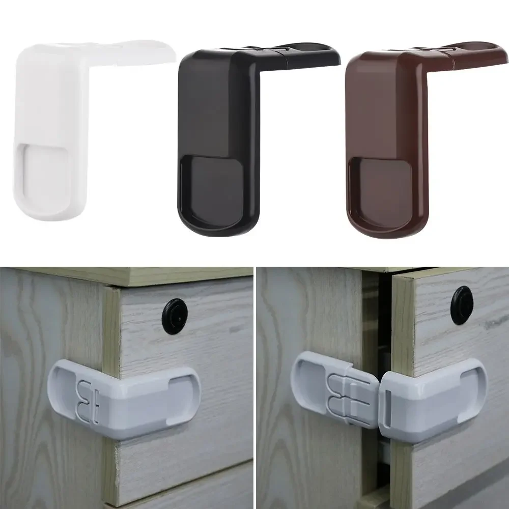 

1/4pcs Plastic Multi-function Double Snap Drawers Baby Safety Lock Wardrobe Door Right Angle Children Protector
