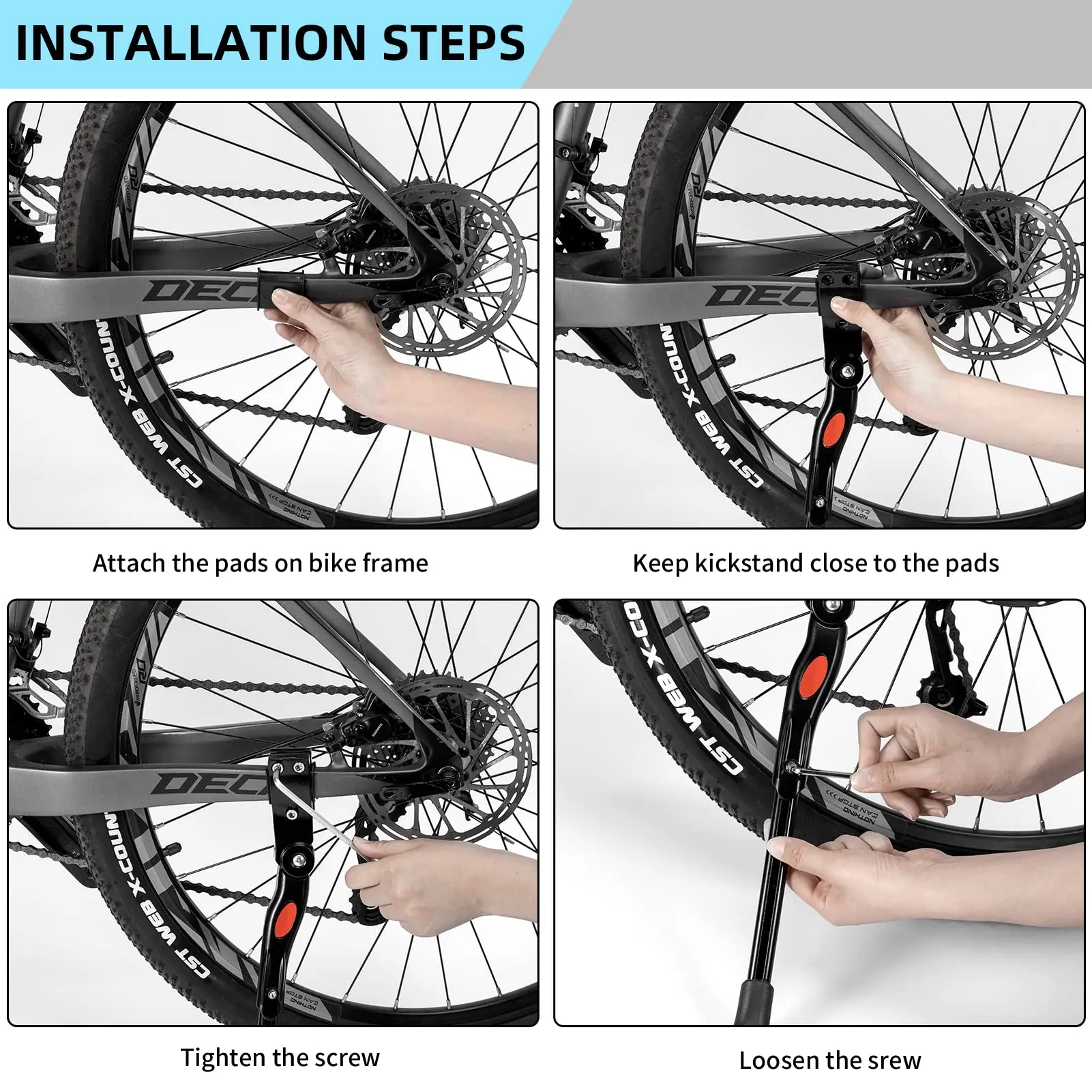 Bicycle Kickstand Parking Cycling Adjustable MTB Road Racks Bike Support Side Kick Stand Foot Brace Accessories - view 5