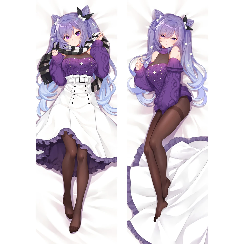 Genshin Impact Keqing Dakimakura Anime Otaku 2-Side Printed Waifu Decor Hugging Body Pillow Case Otaku Cushion Pillows Cover