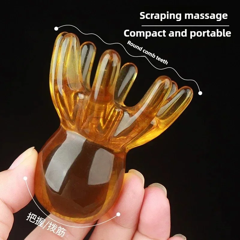 Resin Octopus Massage Comb Head Meridian Scraping Scalp Massage Brush Acupuncture SPA Gua Sha Massage Comb Fatigue Relief Massag view 2