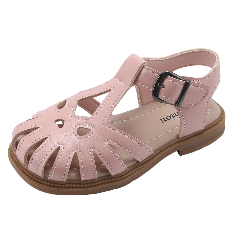 Sandali per ragazze Cut-out T-strap Hollow sandali da principessa per bambini per ragazze Soft Sweet Classic di alta qualità con puntale Anti-calcio