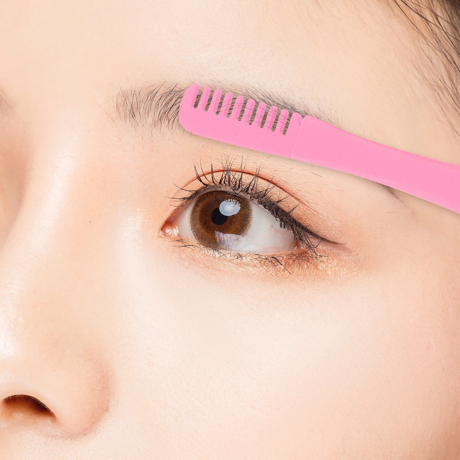 ملقط الرموش مع مشط مشبك رموش من الفولاذ المقاوم للصدأ لتطبيق الحاجب والرموش الدقيقة أدوات التجميل مشبك الرموش #4