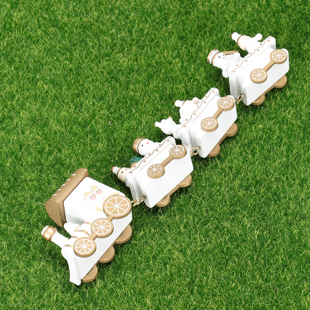 

Creative Train Toy Four-section Wooden Mini Desktop Ornament Christmas Decoration Decorate Kids Table Window Supplies Toddler