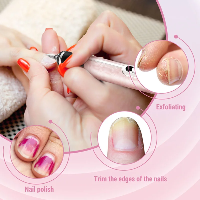 Macchina portatile ricaricabile per trapano per unghie con velocità di 20.000 giri al minuto, set per la cura delle unghie del salone di smalto