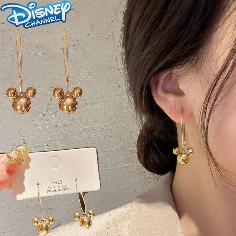 Titanium Steel U-shaped Simple Fashion Disney Mickey Mouse Ear Stud Ins Temperament Sweet Girl Earrings Decorative Earrings Tide