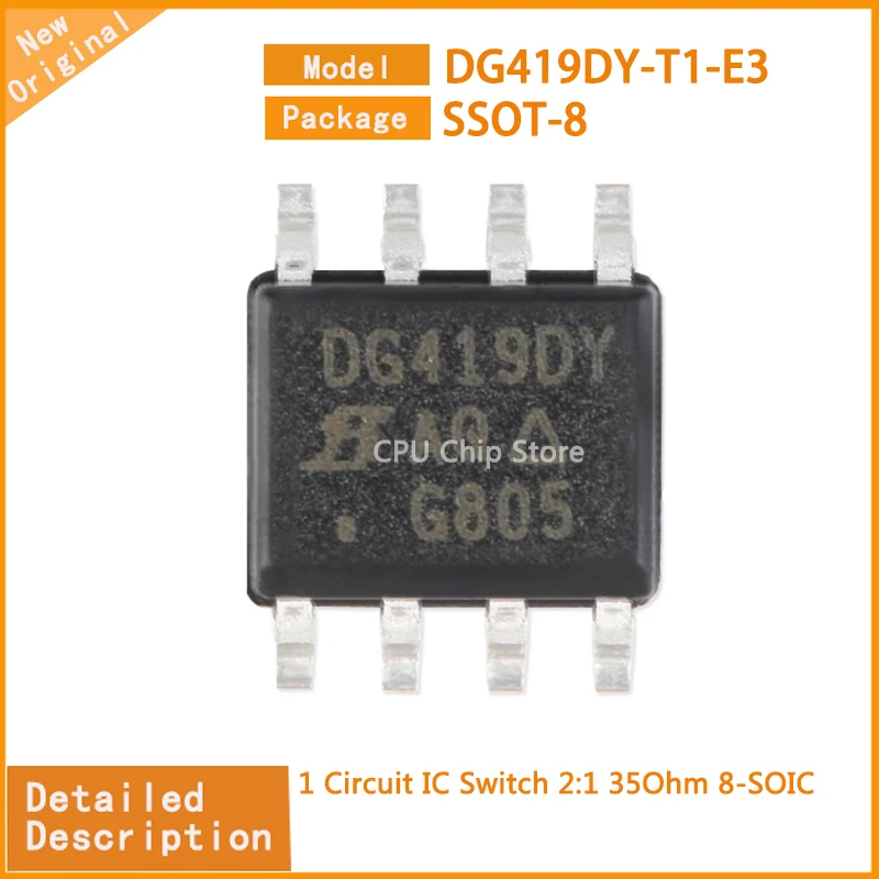 10Pcs/Lot  New Original   DG419DY-T1-E3  DG419DY  1 Circuit IC Switch 2:1 35Ohm 8-SOIC