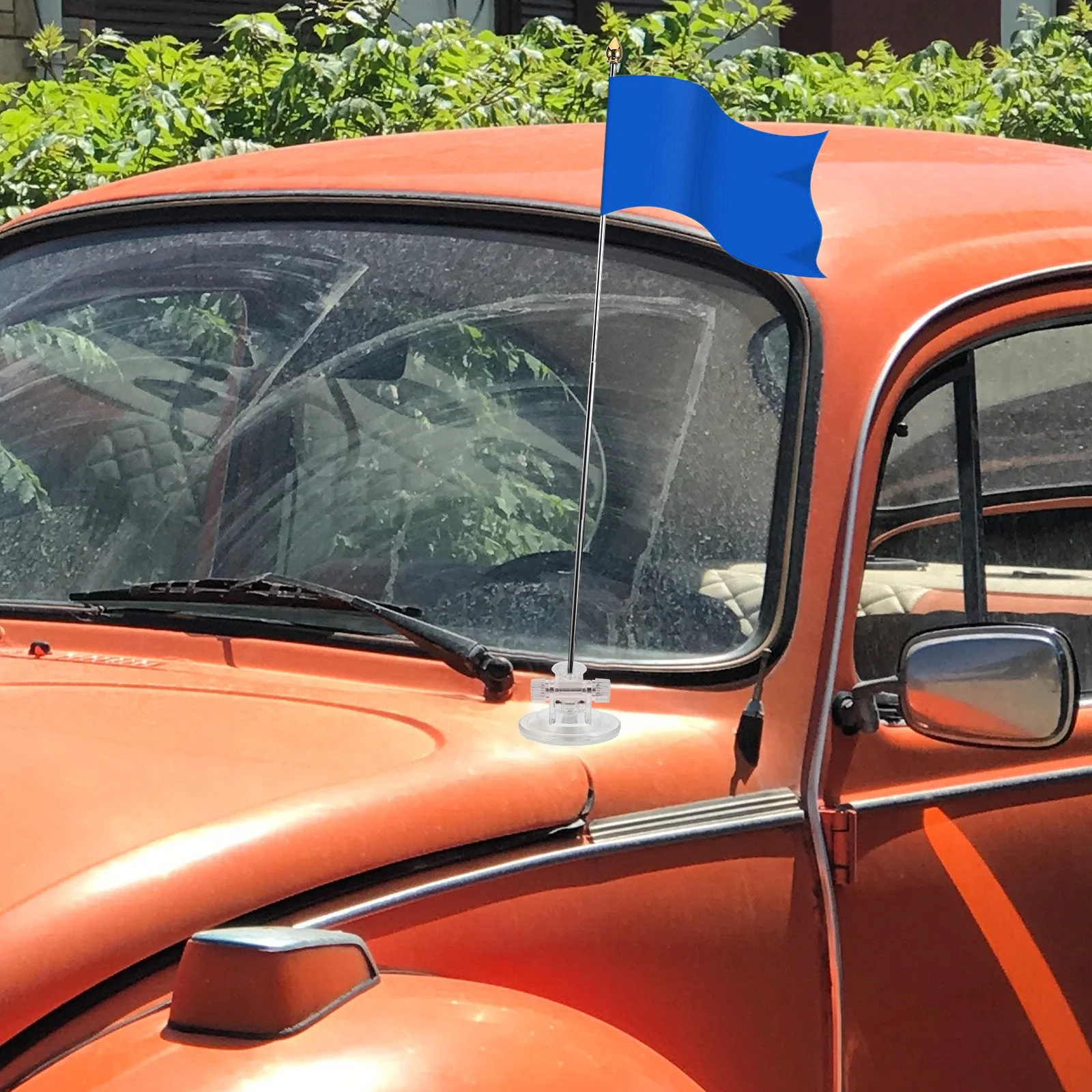 

Flag Mount for Car Suction Cup Mechanism Transparent Material Sleek Look Adjustable Length Broad Applicability