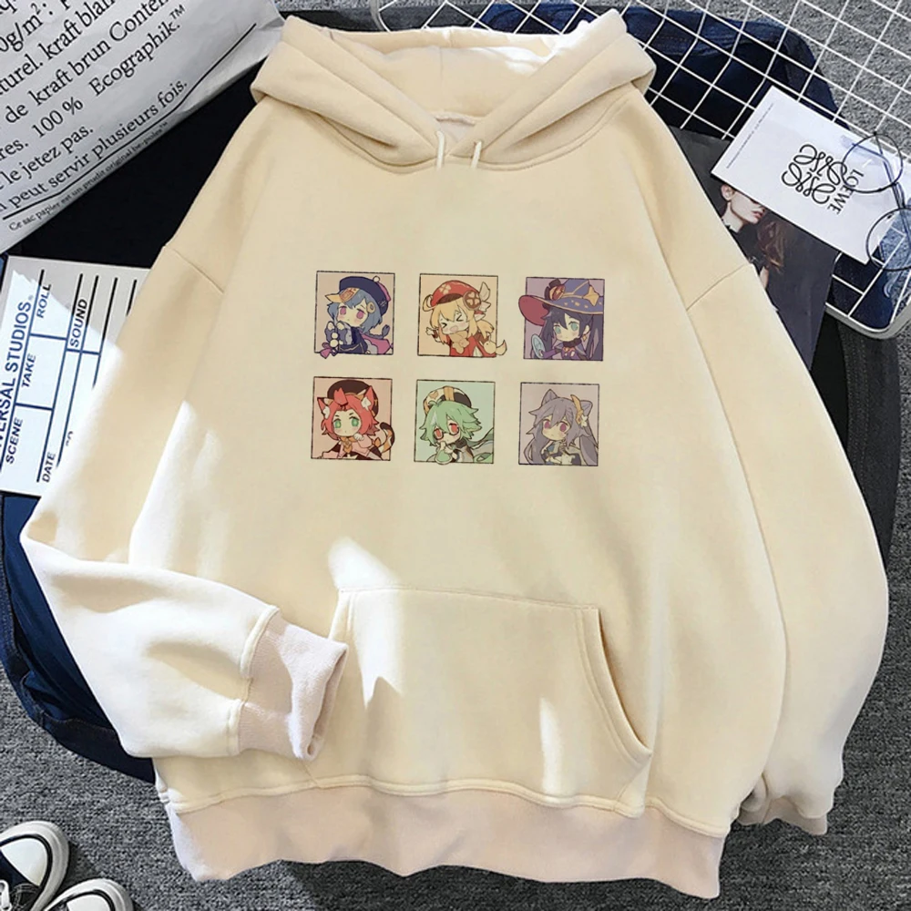 Genshin Impact Hoodies Frauen y2k ästhetischen Anime Gothic Sweater Hood weiblichen Anime Pullover