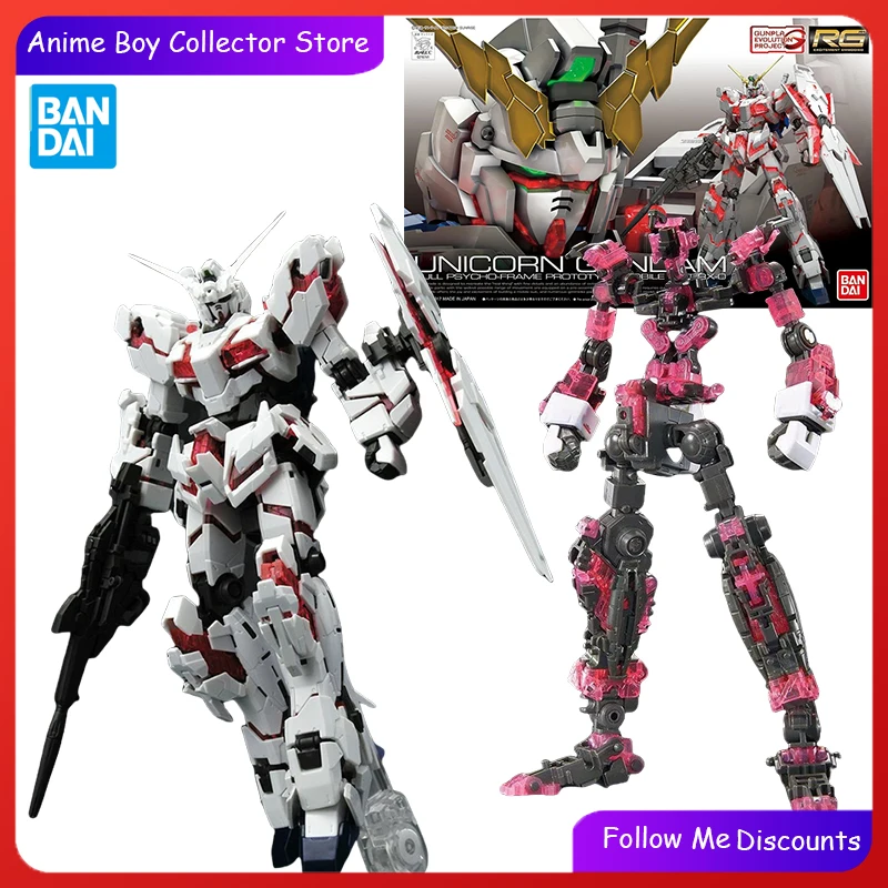 

Bandai Gundam Model Kit RG 1/144 RX-0 UNICORN Action Figure Mobile Suit Gundam Amine Figure Toys For Boys Gift for Children