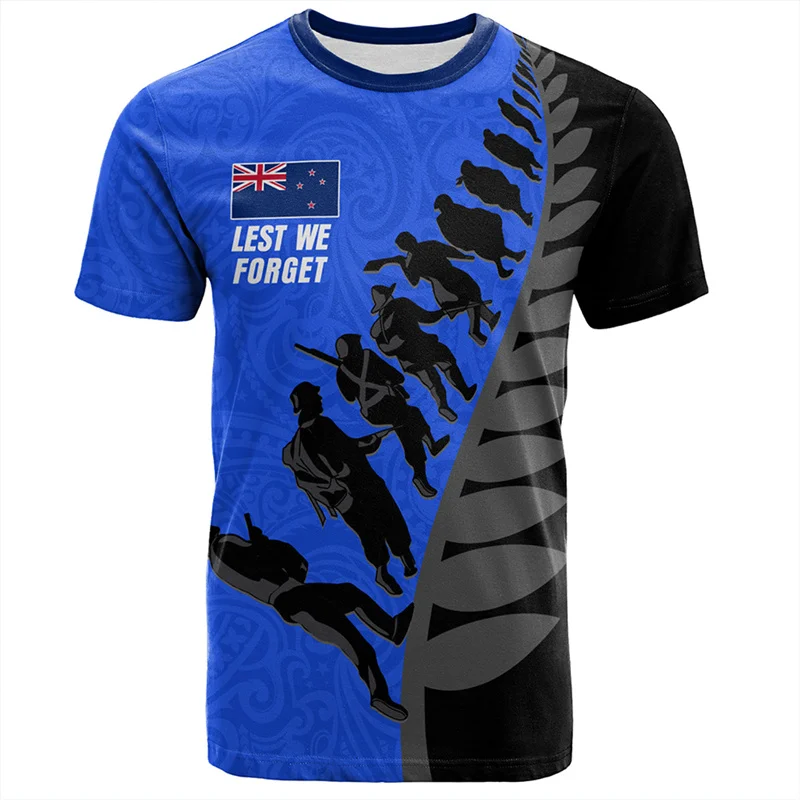 Fashion 3D Print New Zealand Maori With Silver Fern T Shirt For Men NZ AOTEAROA Graphic T-shirts Tees Top Clothes Tee Shirts Tee