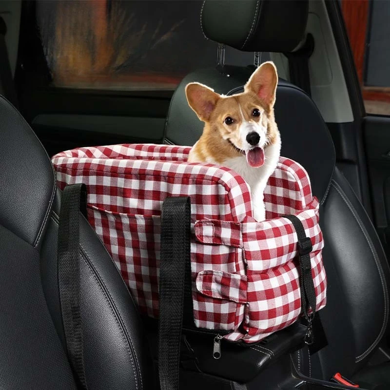 

Pet Dog Bag Portable and Comfortable Dog Cat Car Safety Seat Car Central Control Armrest Box Pet Nest Going Out