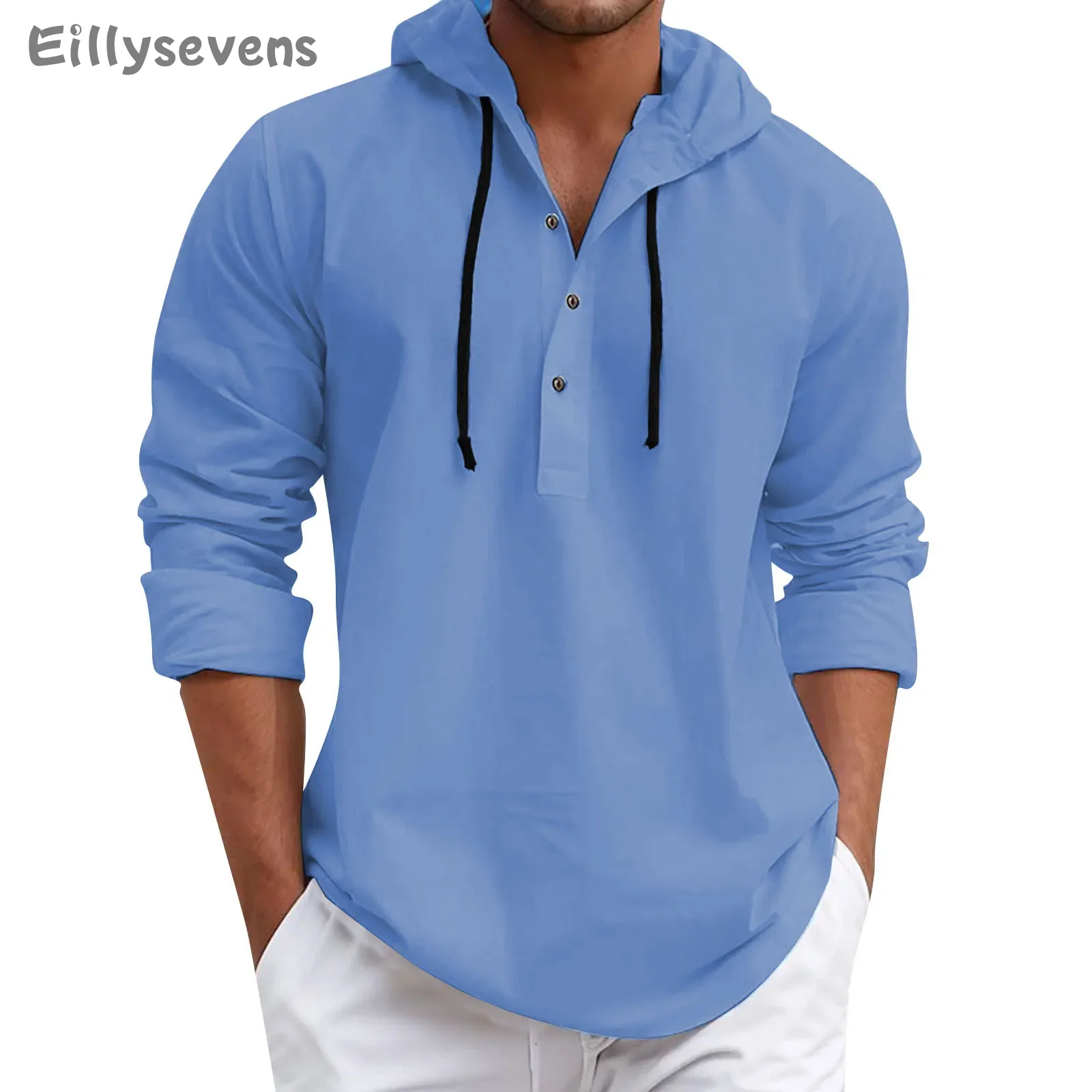 Men's autumn and winter hooded cotton sweatshirt Fashionable solid color all-match sweatshirts Casual Long Sleeve Shirt hoodies