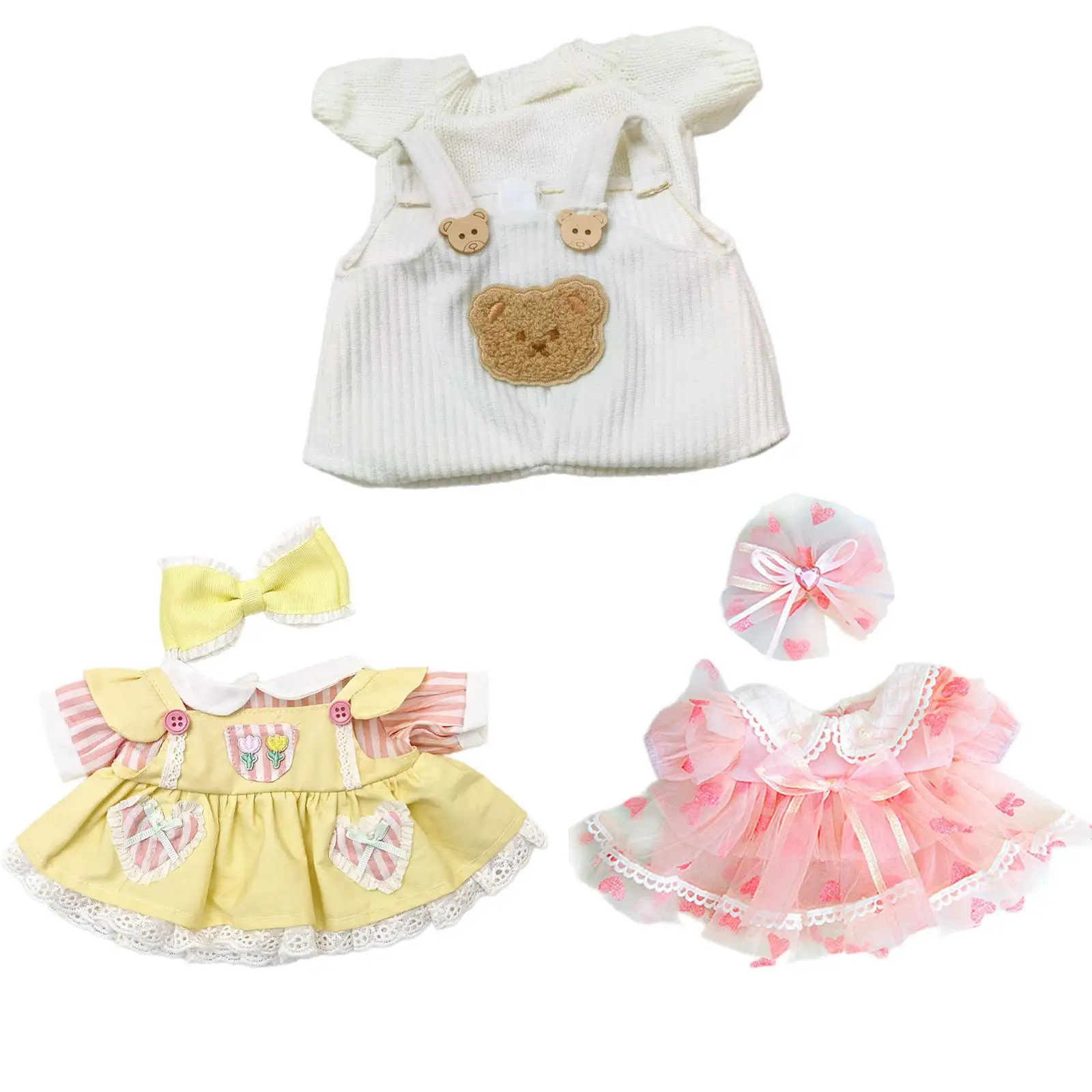 Cozy Outfits for 38cm Plush Dolls - Fashionable Dress Up Clothes