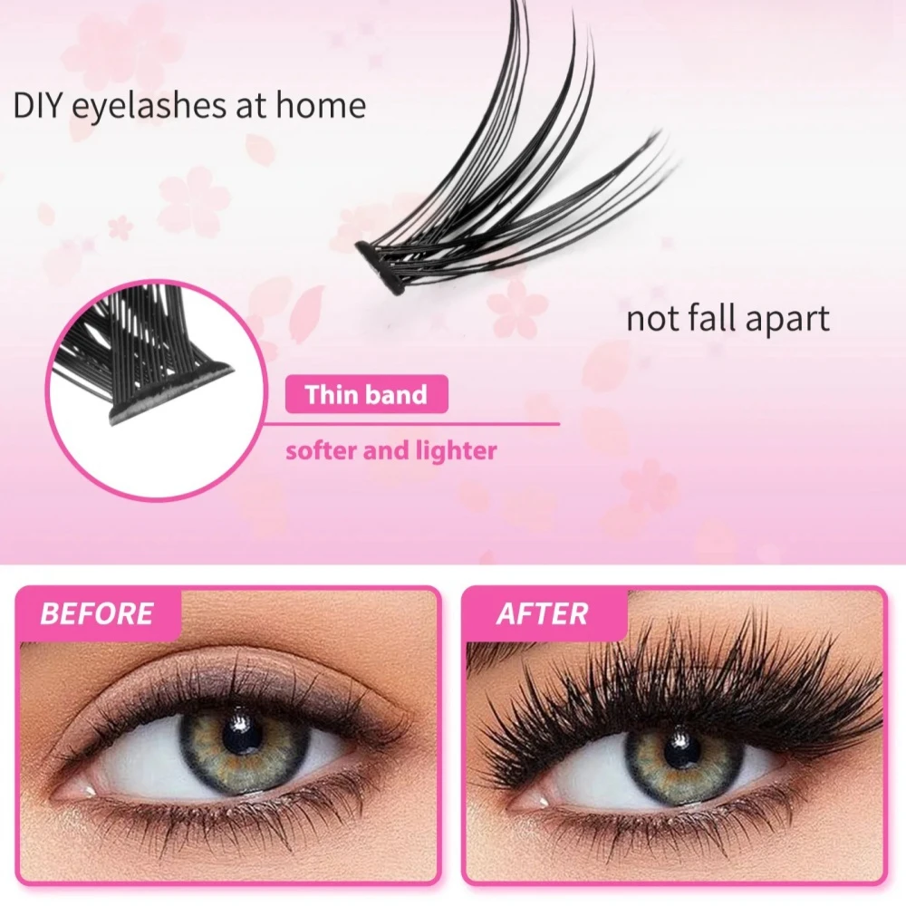 200 pièces de faux cils à grappe unique, faux cils en fourrure de vison, moelleux et naturel, longueur mixte 10-16mm
