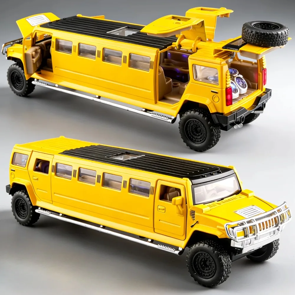 

Scale 1:32 H2 Car Model Toy Doors Opened Pull Back High Simulation Miniature Off-road Vehicles Models Metal Toys Hooby Gifts