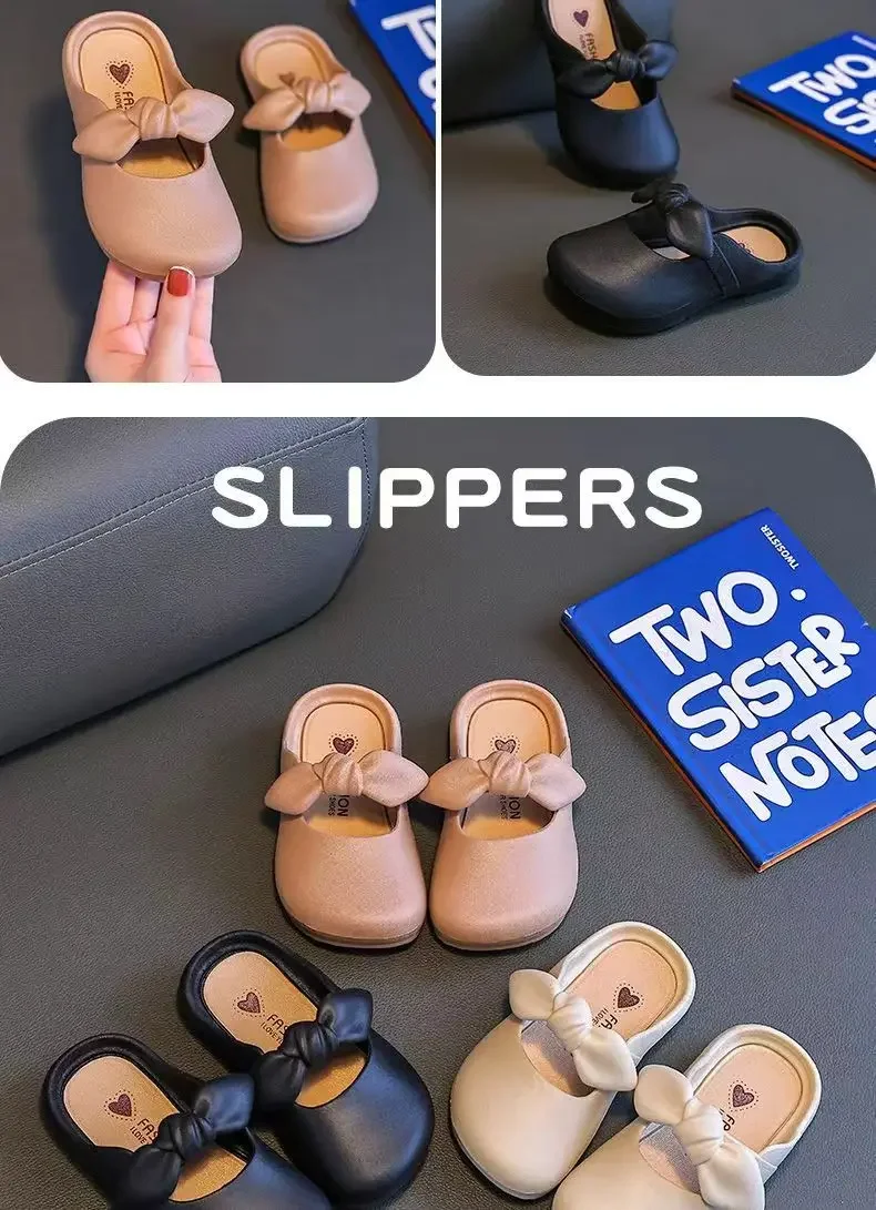 Kinder Hausschuhe Kinder süße Bao Toe Schuhe tragen flache Haus Fliege Schuhe Mädchen Schuhe Hausschuhe Kinder Hausschuhe – Detail 4