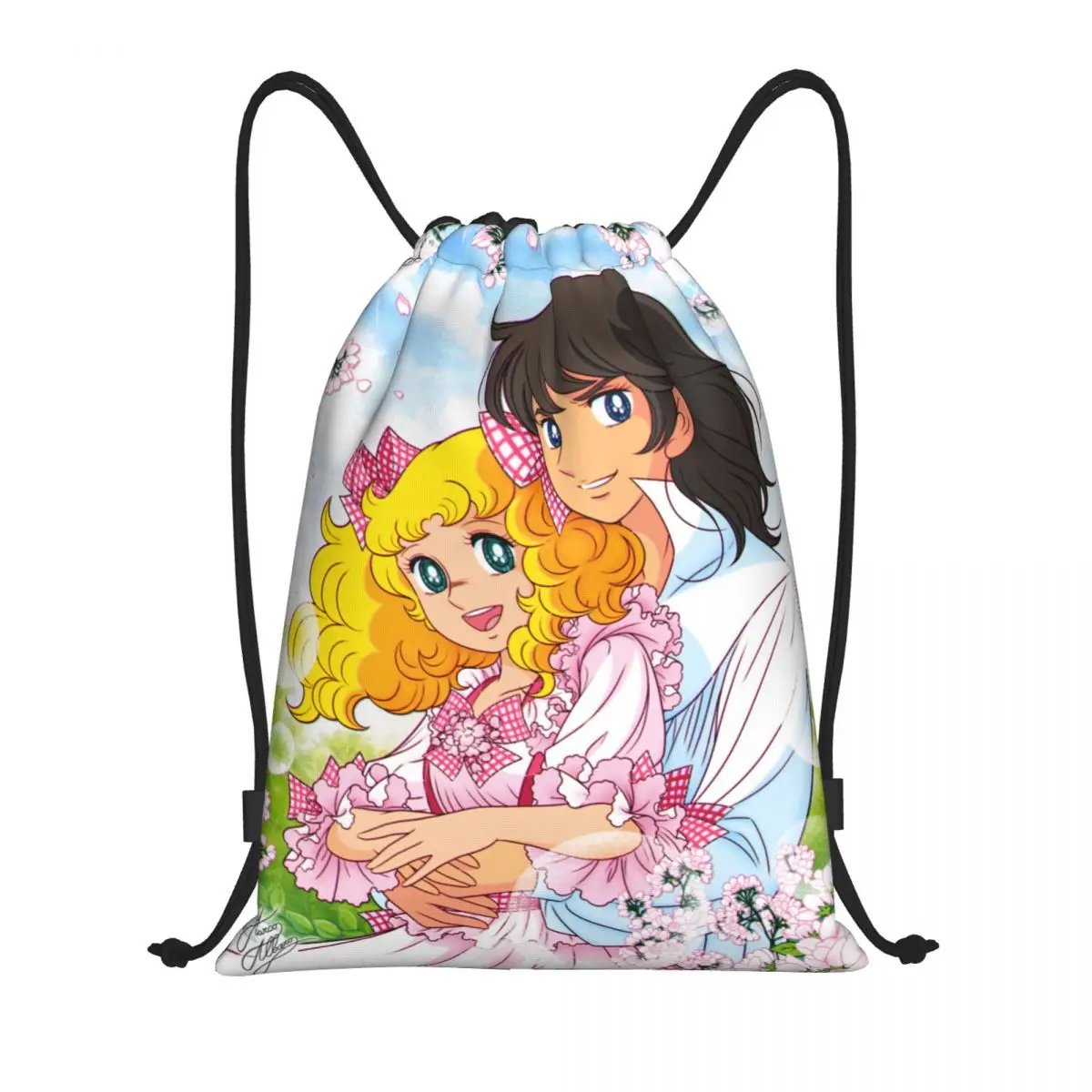 Candy Candy Drawstring Backpack Sports Gym Bag for Women Men Anime Manga Cartoon Girl Training Sackpack