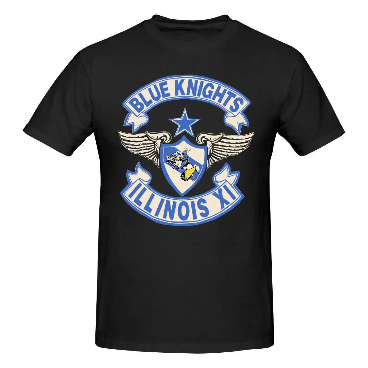 Vintage 90s Blue Knights Illinois Chapter XI Biker T Shirt XL Short 23x27 Black long or short sleeves