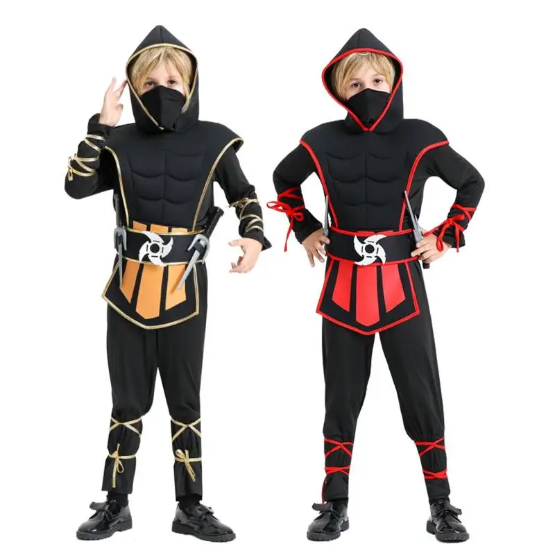 بدلة النينجا التأثيرية للأطفال عبر الحدود من loween، أزياء لولية الأدوار، ملابس أداء المسرح، ملابس منزلية من ألياف البوليستر