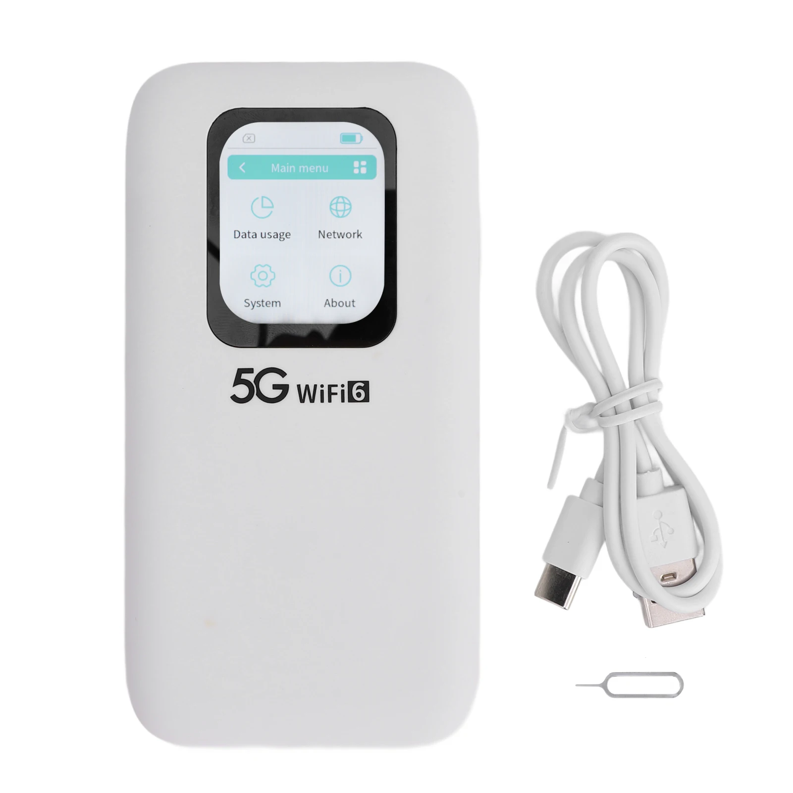 

5G WiFi 6 Mobile Hotspot with Nano SIM Card Slot Connects Up To 16 Devices 2.01in Touch Screen Portable WiFi Device for Travel