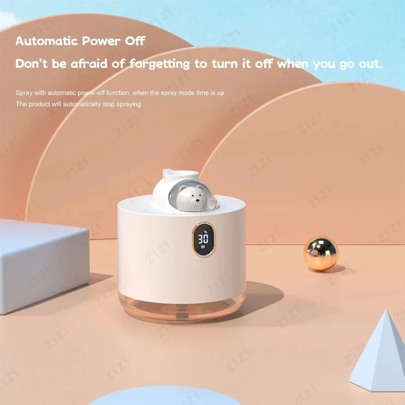 Cute Cartoon Space Capsule Screen Display Spray Humidifier USB Charging Portable Colorful Atmosphere Light Mute Humidifier