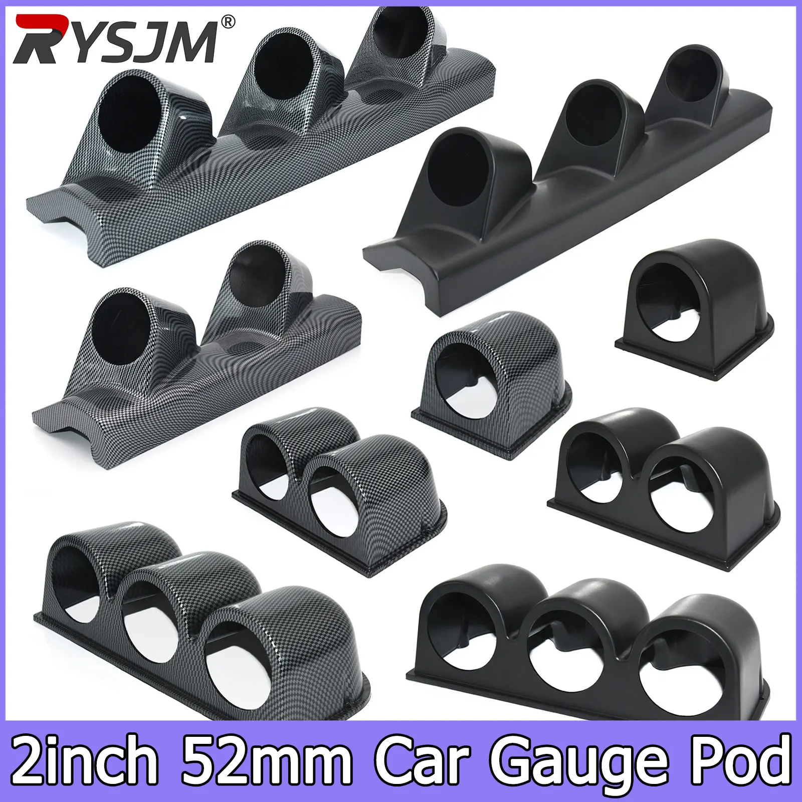 

2inch 52mm Car Gauge Pod Universal Black Single Double Triple Car Meters Holder for Left Right Drive Car for Auto Gauge Pod