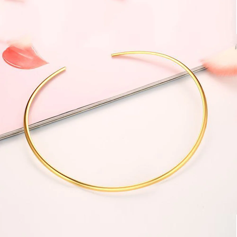 

High Collar Necklace For Women Stainless Steel Bib Necklace Fashion Choker Gold Collar Jewelry Necklaces For Ladies