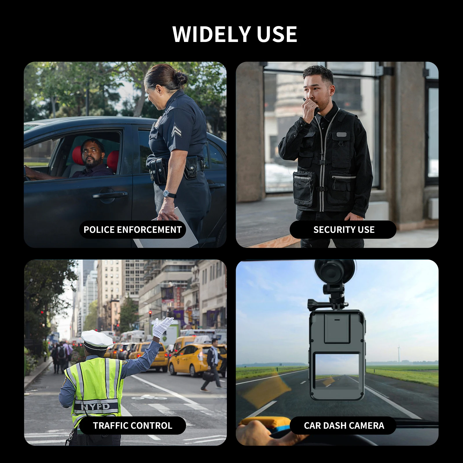 A50 Body Camera 4K 30FPS IP65 Waterproof Night Vision Wearable Body-Worn Camera Action Camera Portable Touch Screen view 5