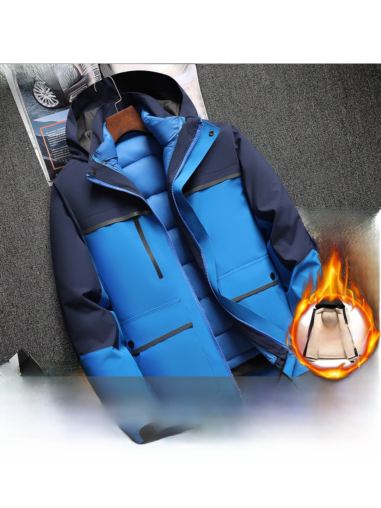 

Утепленная зимняя куртка для активного отдыха с отстегивающейся подкладкой, теплая хлопковая одежда для альпинизма, прочное хлопковое пальто, морозостойкое