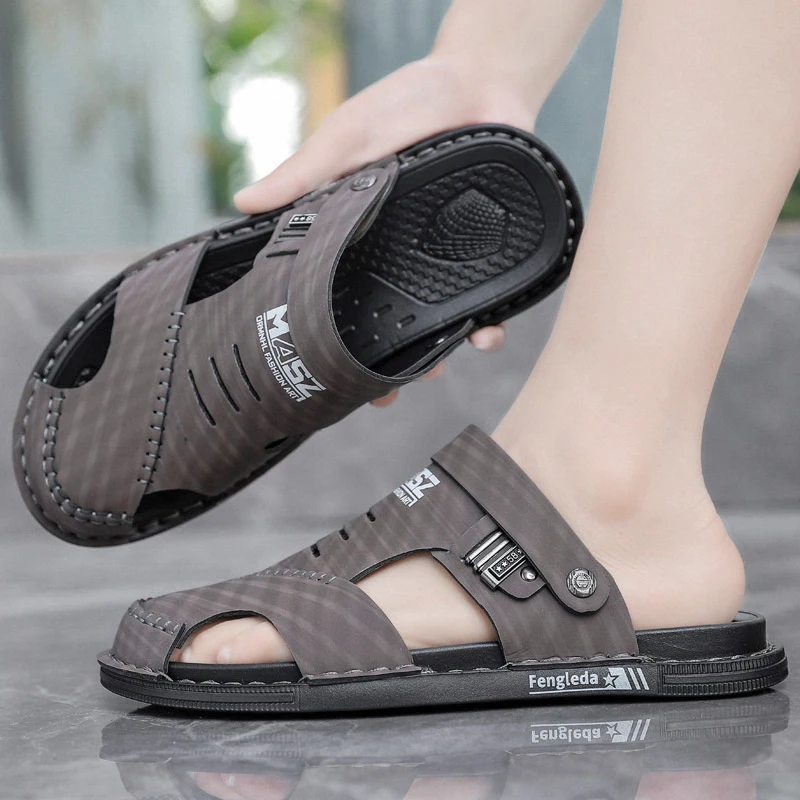 

Men's Wear-resistant Non-Slip Sandals, Quick-Drying Comfy Beach Shoes, Summer