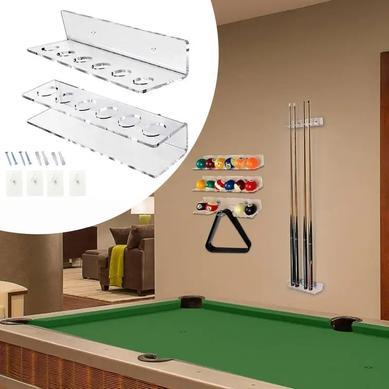 Pool Table Stick Holder Pool Stick Holder Wall Mount Hold 6 Pool Cues Pool Stick Rack Set For Billiard Bar Billiard Club