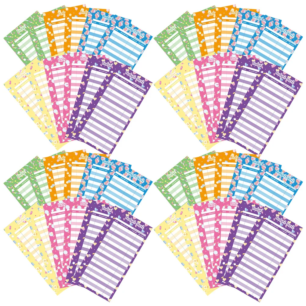 50 قطعة من أوراق الميزانية المحمولة للحلوى، عبوات المجلدات النقدية، متتبع النفقات اليومية، مكتب مخطط الميزانية #5