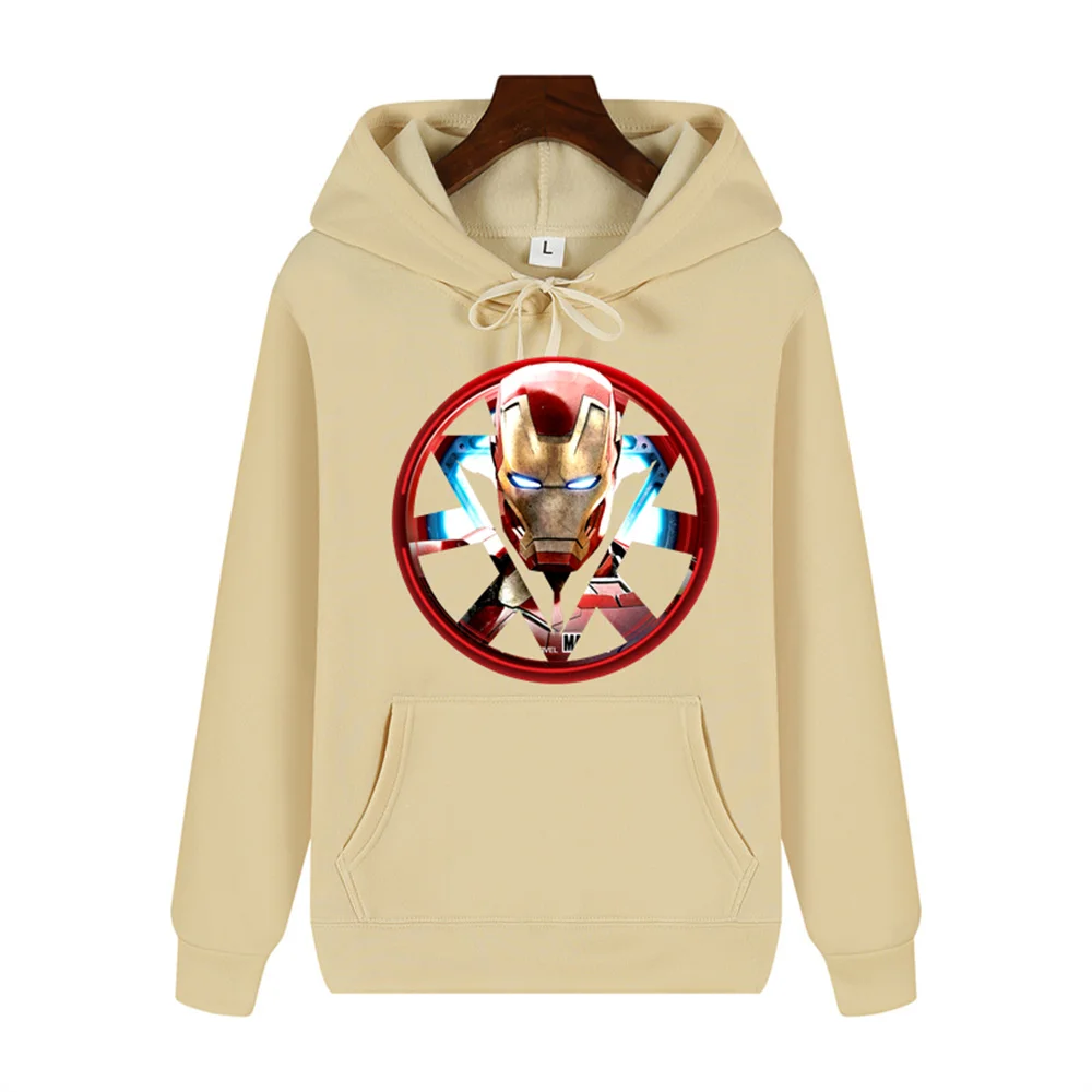 Marvel Iron Man Creative print Autumn/Winter comfortable soft thickened men's high quality casual fashion warm street hoodie