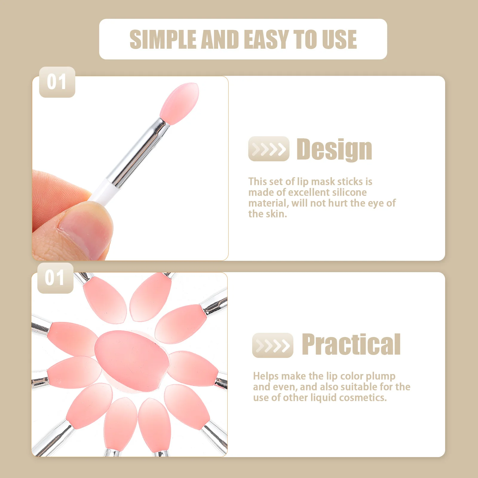 1 Juego de pinceles de silicona para lápiz labial, aplicación de Color uniforme regordete para brillo de labios, bálsamo, máscara, herramienta de maquillaje profesional, accesorio de belleza