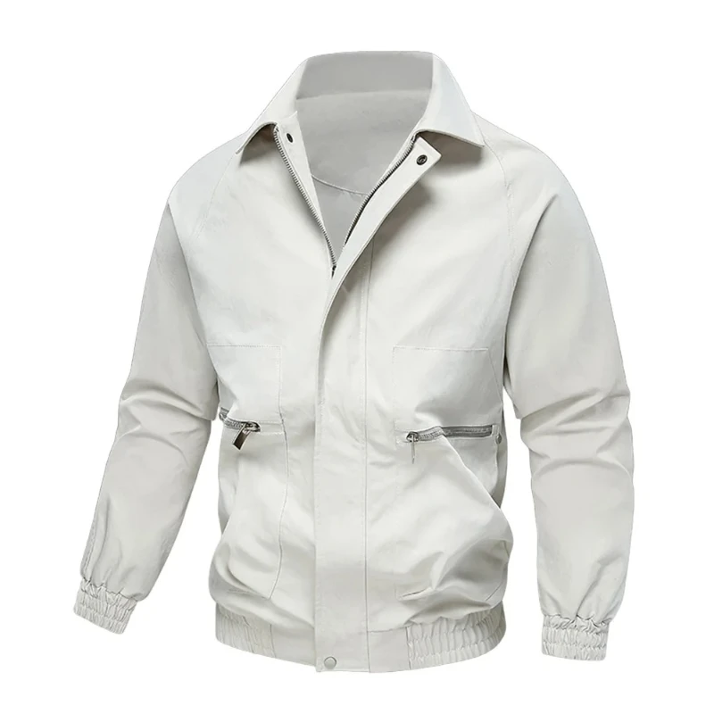 

Autumn New Vintage Workwear Jacket Men's Tactical Windproof Thermal Military Combat Lapel Jacket Men Zipper Pocket Pilot Jackets