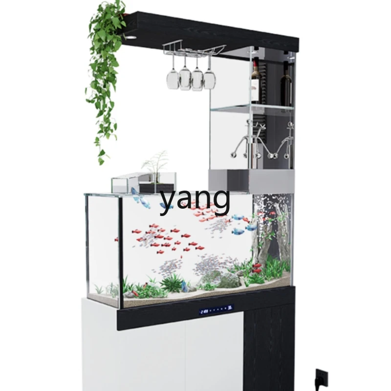

lmm Fish Tank Living Room Small Intelligent Ecological Change Water Bottom Filter TV Cabinet next to Glass Aquarium