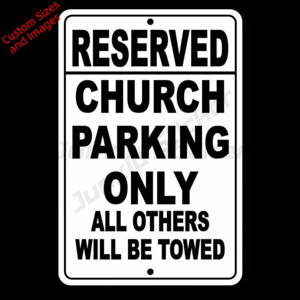 Reserved Church Parking Only All Others Will Be Towed Religious Waterproof PVC Sticker For Parking Lot Decal Traffic Notice