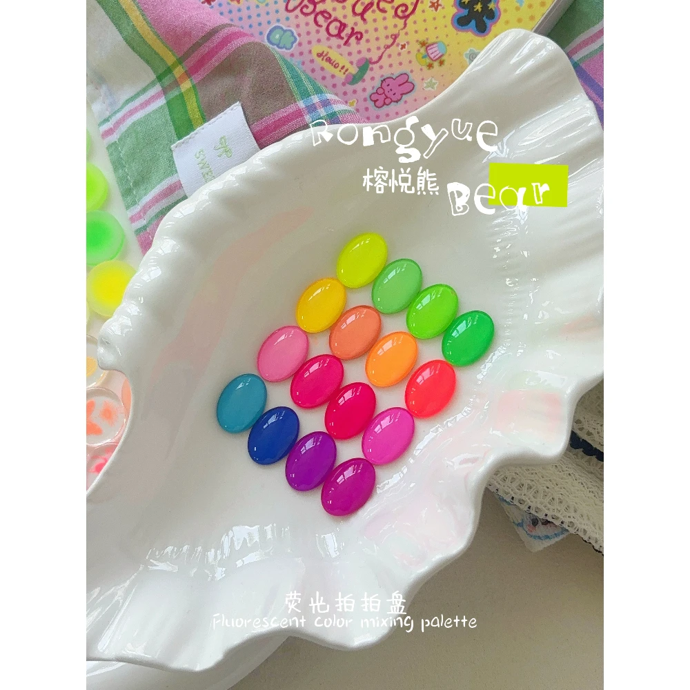 16Grids Fluorescent Gradient Nail Pat Gel Palette Pat Painting Stamping Rubing Blush Gel Nail Polish Soak Off UV LED Gel Varnish - view 6