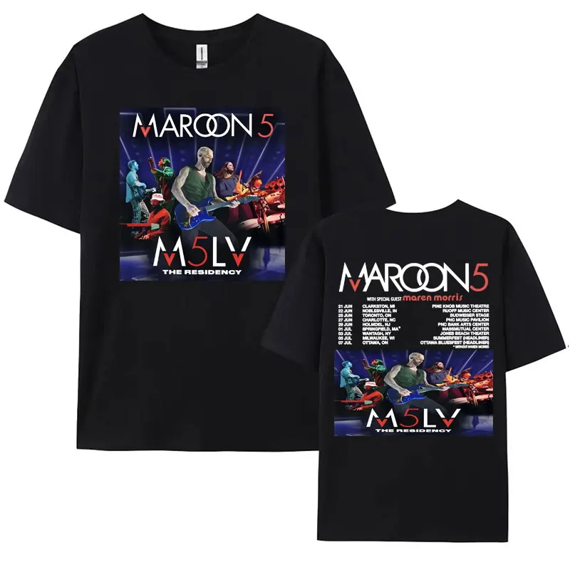 

Maroon 5 Rock Band 2024 Tour Graphic T Shirt Men Clothing 90s Retro Fashion T-shirts Unisex Hip Hop Oversized T-shirt Streetwear